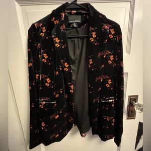 Velvet floral blazer